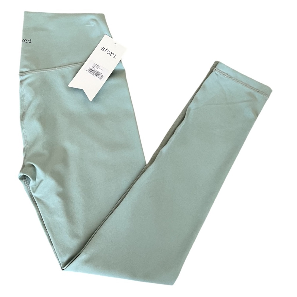 Stori. by Katy Hearn Sage Green Perseverance Tights Leggings Size 8 NWT